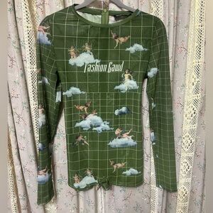 Shane Justin Fashion Gawd Green Mesh Zip Romper Jumpsuit Size Medium